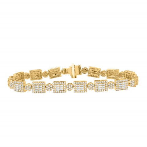 10KT All Yellow Gold 5.34 Carat Designer link Mens Bracelet-1132011-ALY