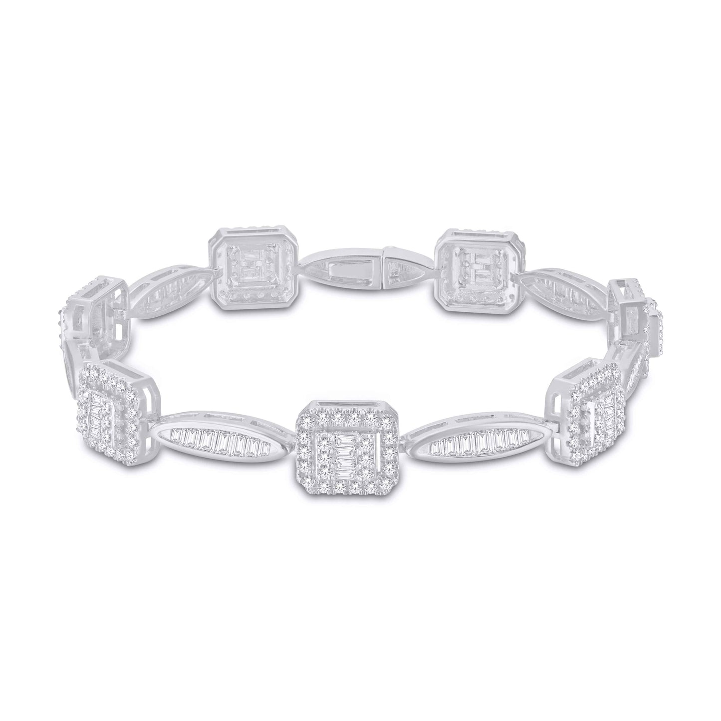 10KT White Gold 3.15 Carat Designer link Ladies Bracelet-1225860-WG