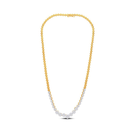 10KT Yellow Gold 2.80 Carat Flower Necklace-1425229-YG
