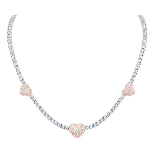 10KT White Gold 3.00 Carat Heart Necklace-1432093-WG