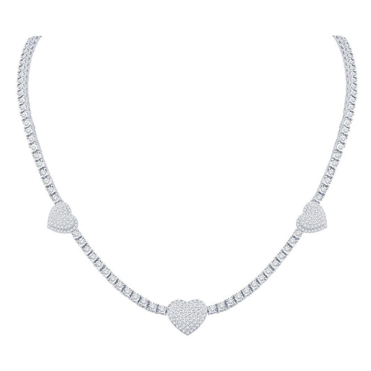 10KT White Gold 3.15 Carat Heart Necklace-1432101-WG