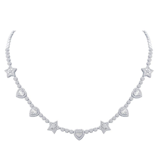 10KT White Gold 3.74 Carat Fashion Necklace (17 INCH)-1432109-WG