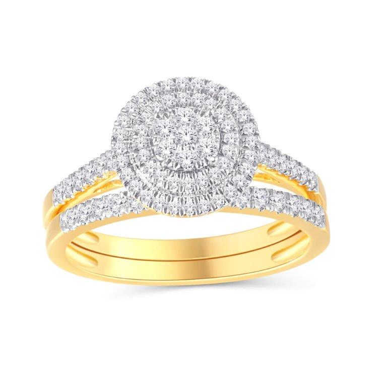 10KT Yellow Gold 0.47 Carat Round Bridal Ring-0525550-YG