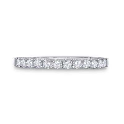 14KT WHITE GOLD ROUND DIAMOND SINGLE ROW WEDDING BAND 1/2 CTTW