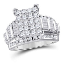 Load image into Gallery viewer, 10K WHITE GOLD ROUND DIAMOND CLUSTER BRIDAL ENGAGEMENT RING 1/2 CTTW
