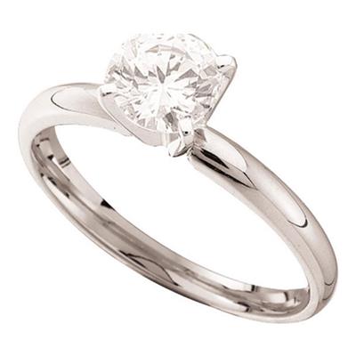 14K GOLD ROUND DIAMOND SOLITAIRE EXCELLENT BRIDAL RING 3/8 CTTW (CERTIFIED)