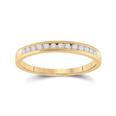 14K YELLOW GOLD ROUND DIAMOND WEDDING BAND 1/6 CTTW