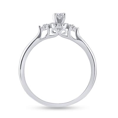 10K WHITE GOLD ROUND DIAMOND SOLITAIRE PROMISE RING 1/5 CTTW