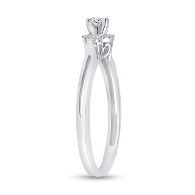 10K WHITE GOLD ROUND DIAMOND SOLITAIRE PROMISE RING 1/5 CTTW